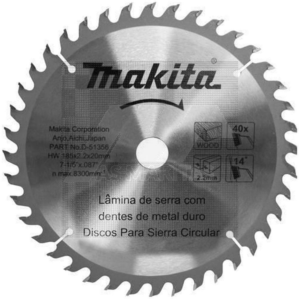 Serra Circular 7 40 Dentes Videa Makita - Madeira 185mm