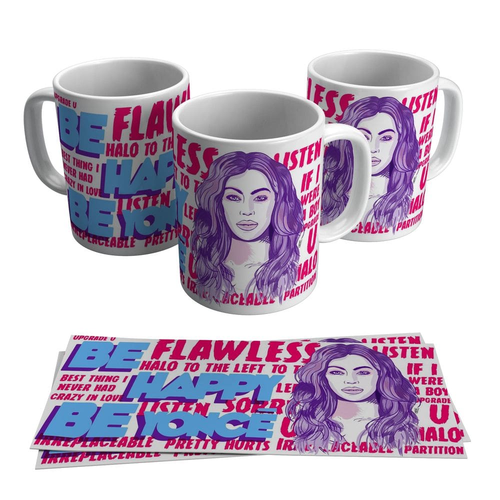 Caneca Beyoncé Cantora Fã Queen B Rainha Pop 325ml