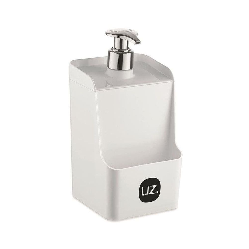 Porta Detergente Slim Com Suporte Para Esponja 500Ml Branco