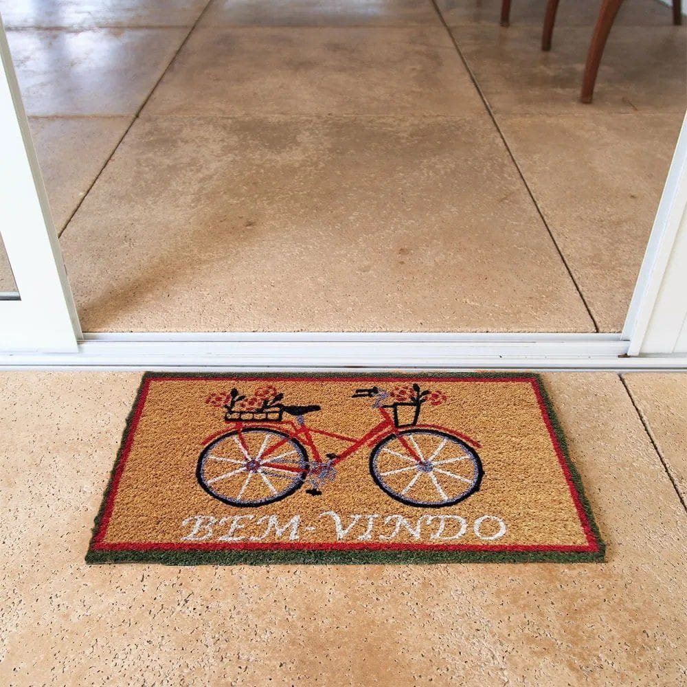 Capacho Retangular Fibra De Coco Base PVC 60x33cm - Komeco - Bicicleta