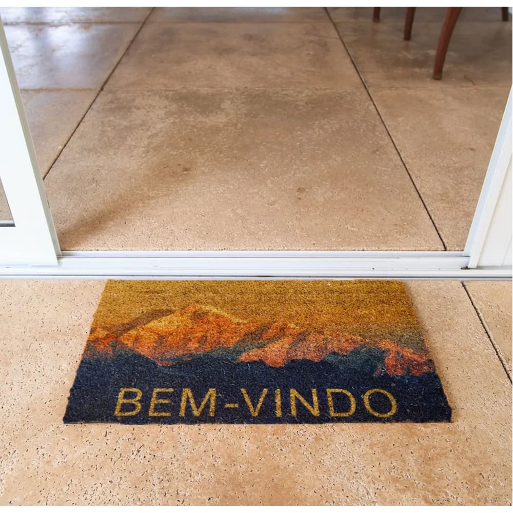 Capacho Retangular Fibra De Coco Base PVC 60x33cm - Komeco - Montanhas