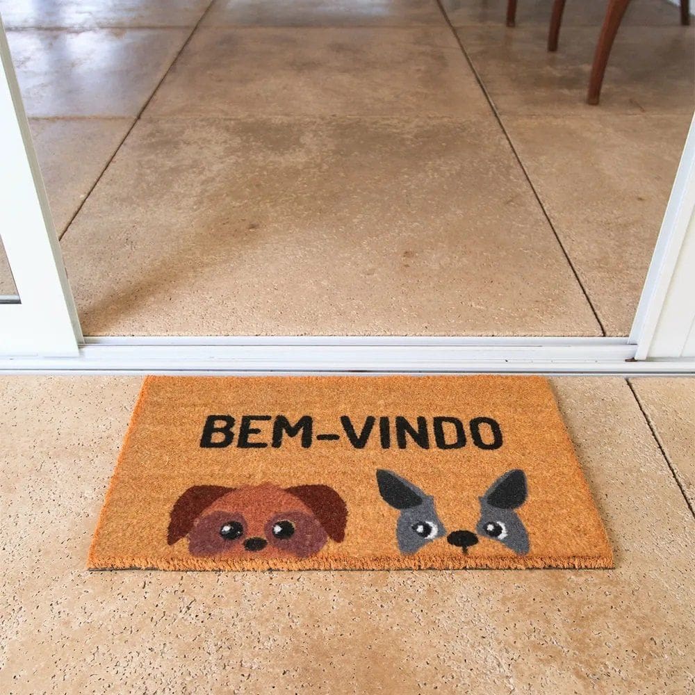 Capacho Retangular Fibra De Coco Base PVC 60x33cm - Komeco