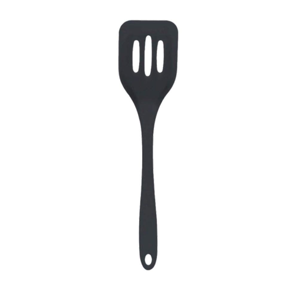 Espátula De Silicone Vazada Para Chapa Grande 28Cm - Preta