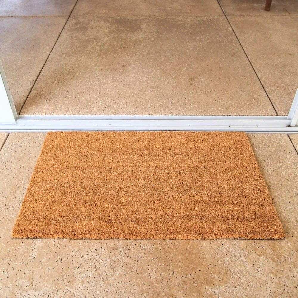 Capacho Retangular Fibra De Coco Base PVC 75x45cm - Komeco - Natural