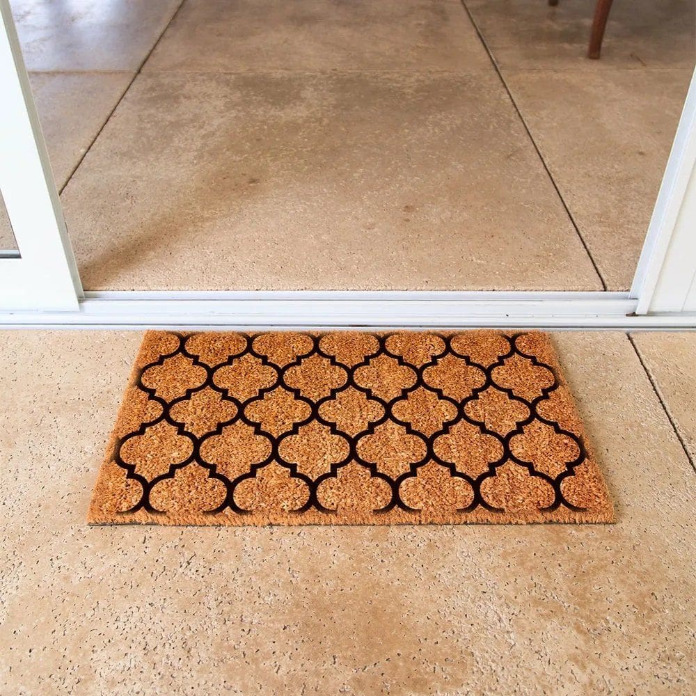 Capacho Retangular Fibra De Coco Base PVC 75x45cm - Komeco - Arabesco
