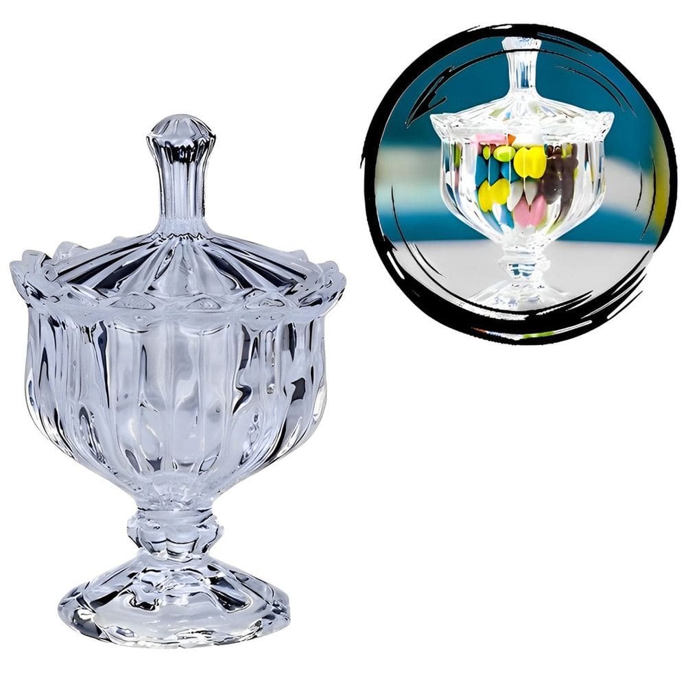 Potiche Decorativo De Cristal Mali 9,5x14,5cm Transparente