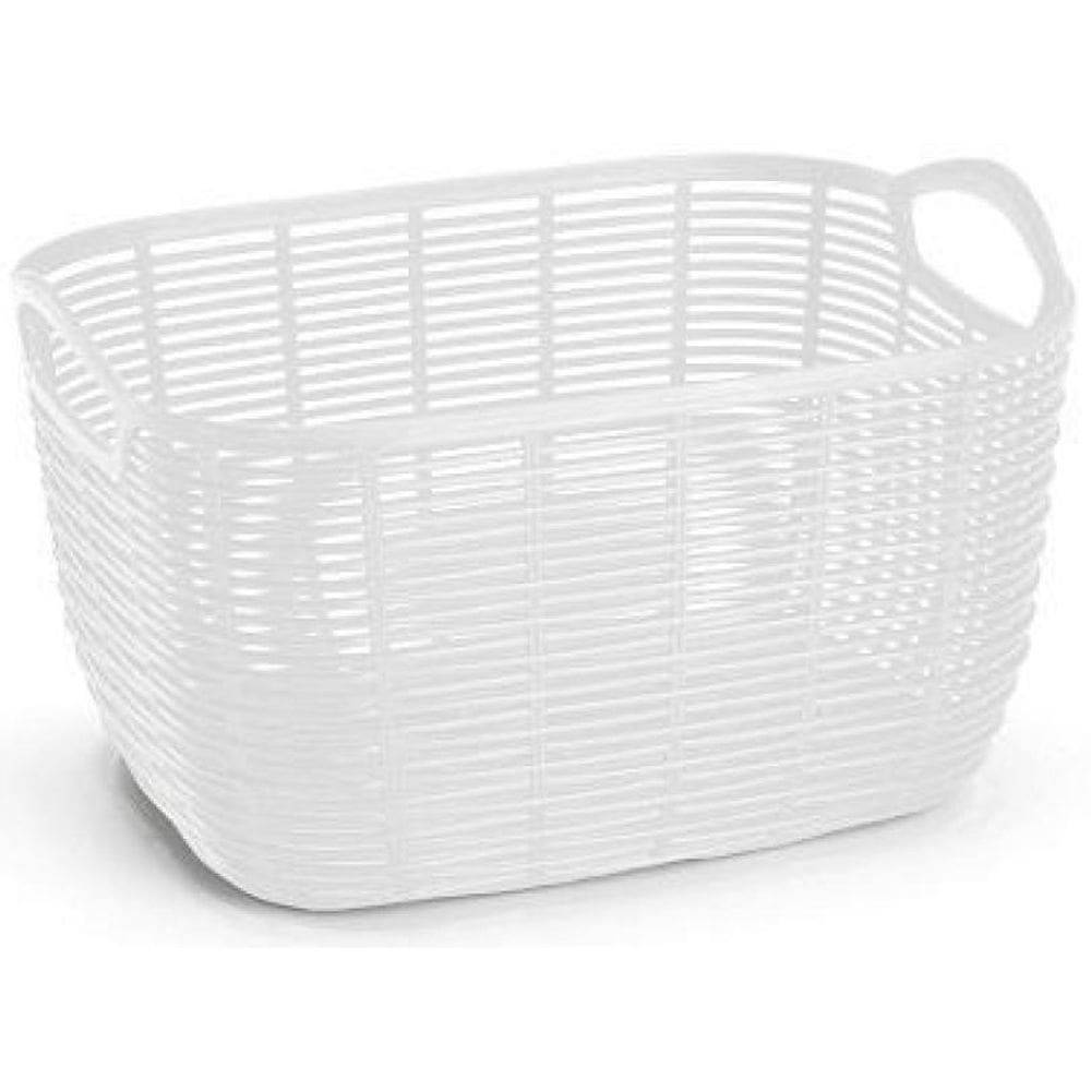 Cesto Organizador Vime Plastico 21X29X15 Cm Branco- 138074