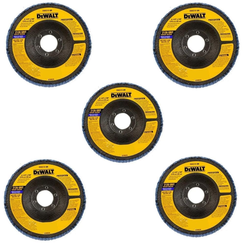 Kit 5 Disco Flap G120 115 X 22,23Mm Dw8310Br Dewalt