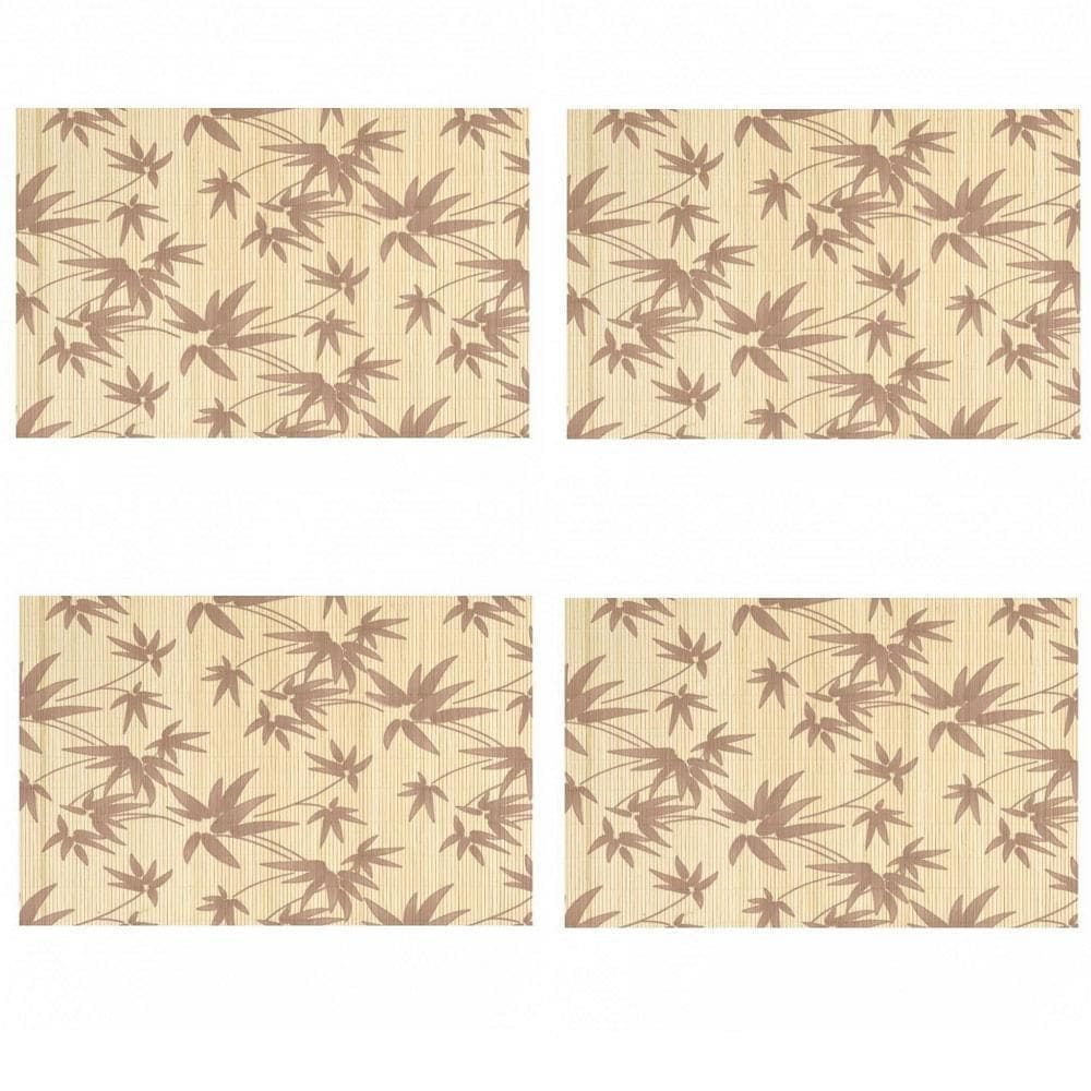 Jogo Americano 4 Unidades De Palitinhos De Bambu - Marrom