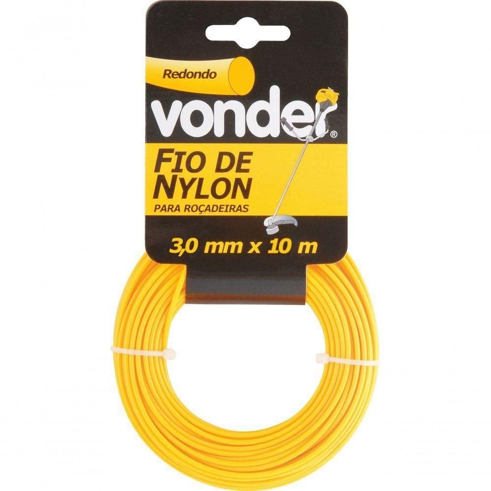 Fio Nylon 3,0mmx10m Redondo Roçadeiras E Aparadores Vonder