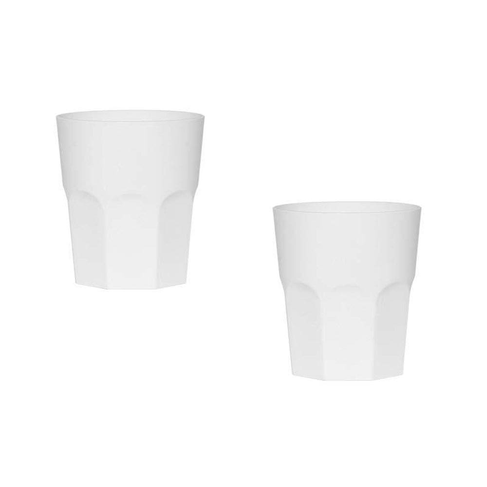Kit 2 Copos Mini Roma Branco 300Ml Plástico Premium