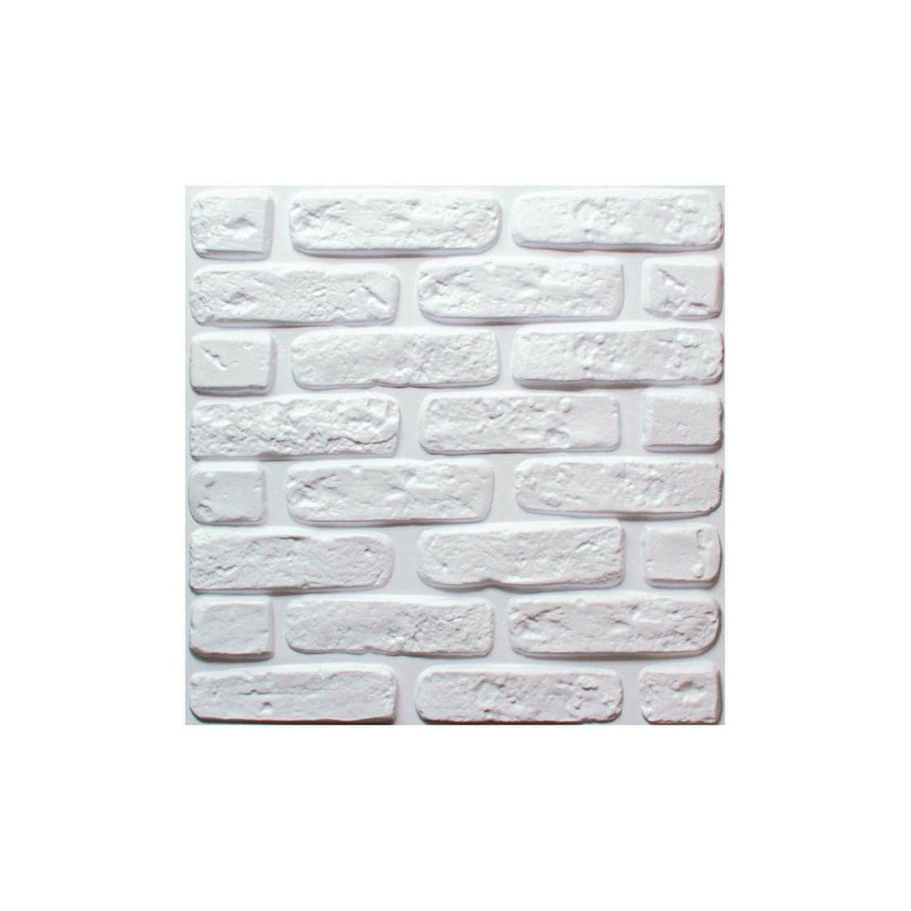 Placas Decorativas 3D Tijolinho 4 Unidades 50x50cm - Branco