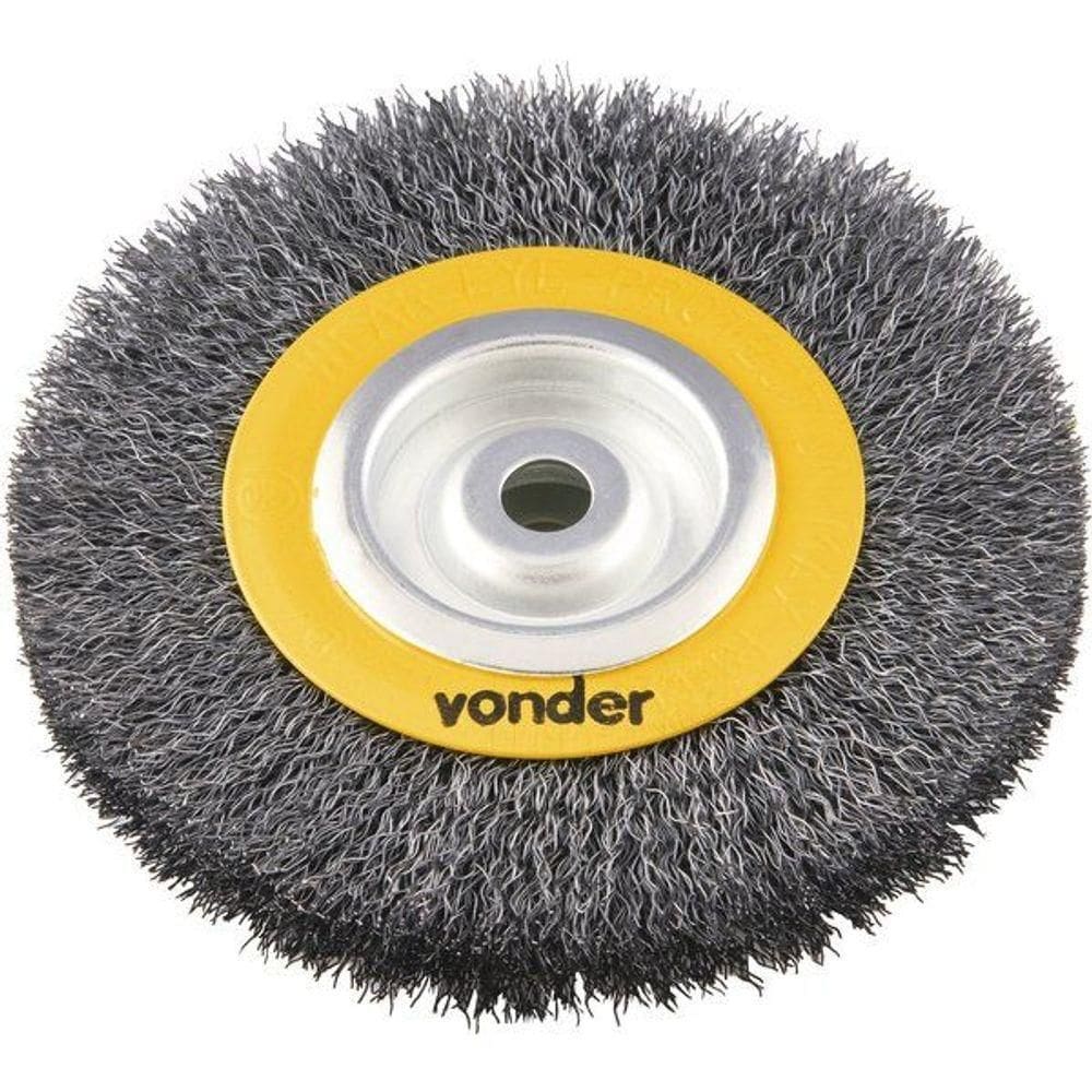 Escova Circular Ondulada 6x3-4 Furo 5-8 Aço Carbono Polido