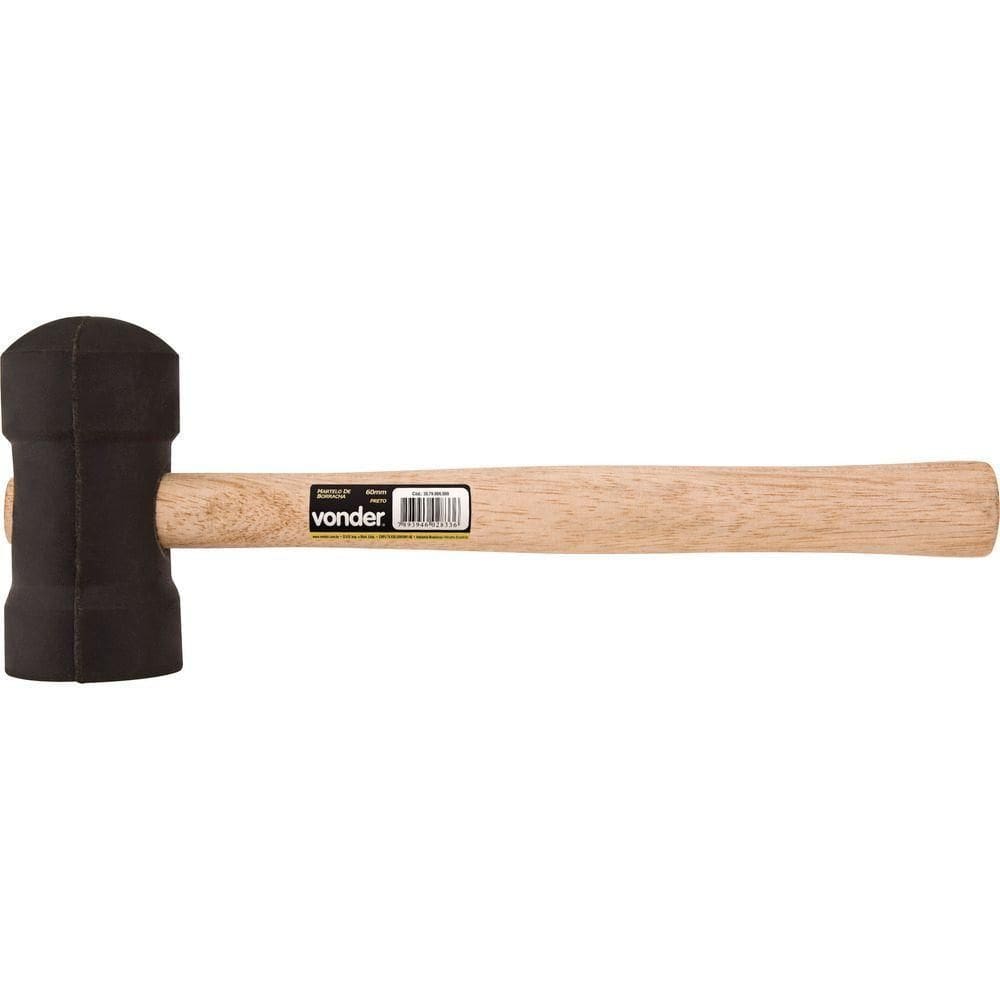 Martelo Borracha 60mm Preto - Vonder