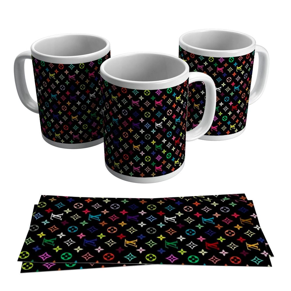 Caneca Personalizada Marca Louis Vuitton Lv Colorida 325ml