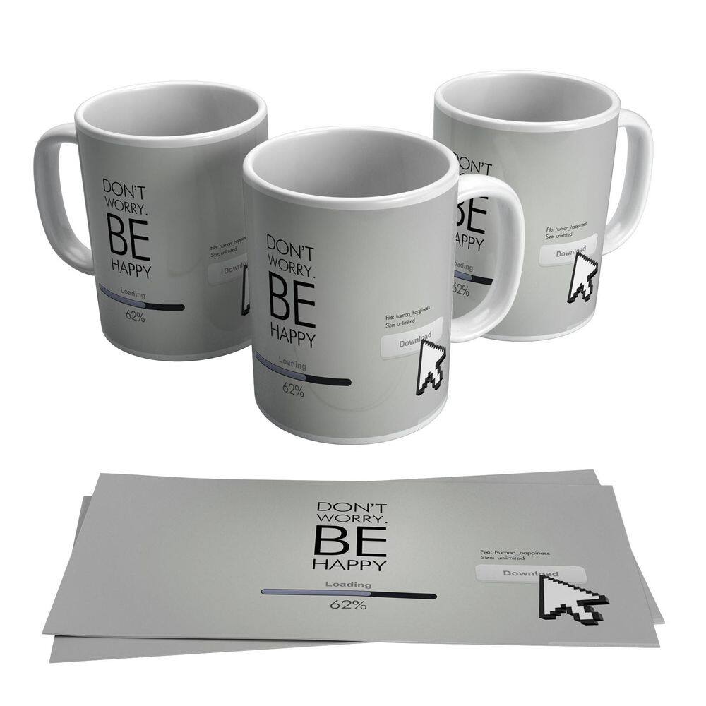Caneca Don´T Worry Be Happy Motivacional 325ml
