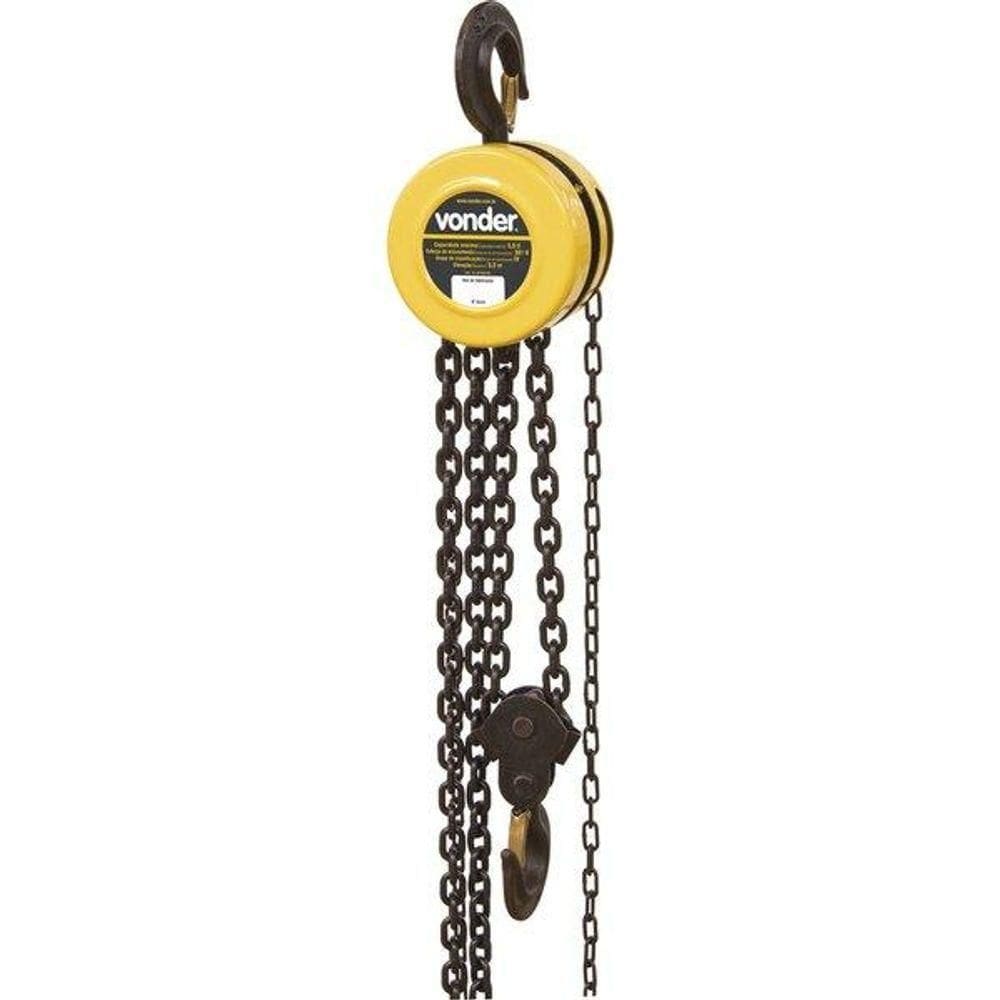 Talha Manual Corrente 5,0 Ton Elevação 3,0m Vonder Plus