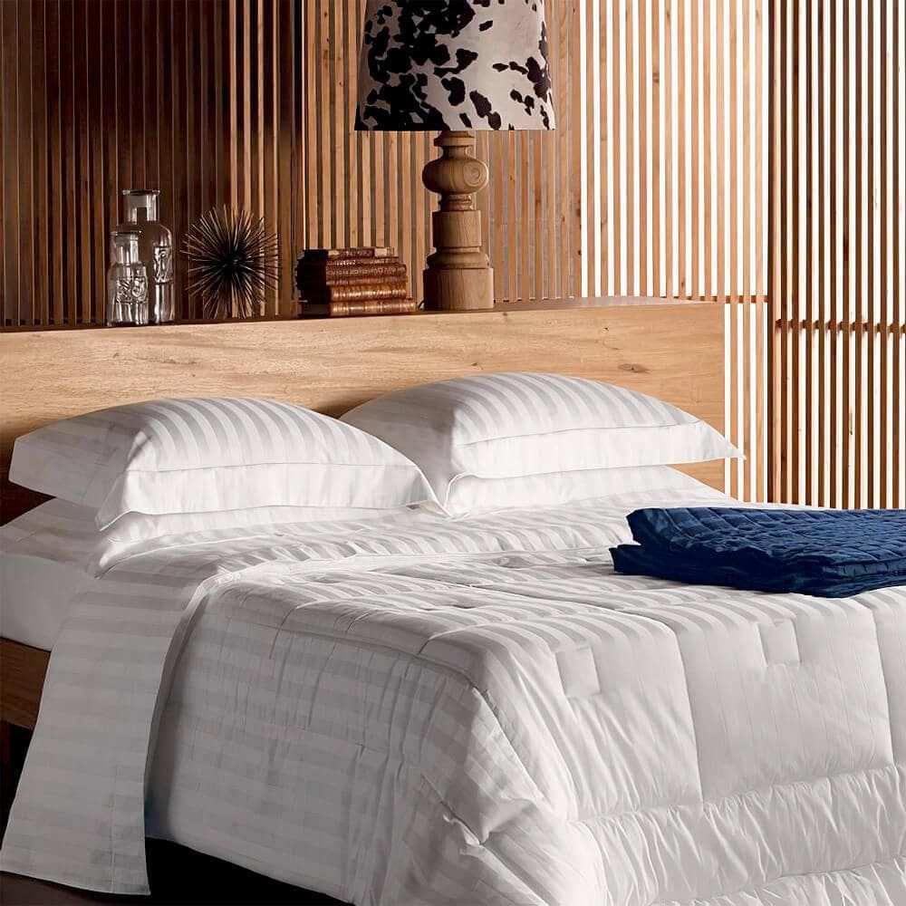 Jogo De Cama Queen 260 Fios Em Algodão Stripe - Andreza
