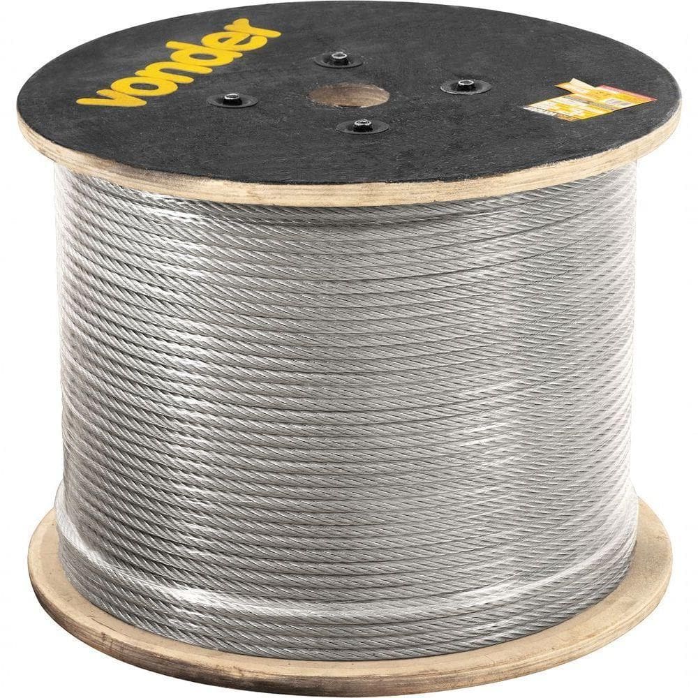 Cabo De Aço Af 1-4” Alma De Fibra 6x25f Galv Com 100m Vonder