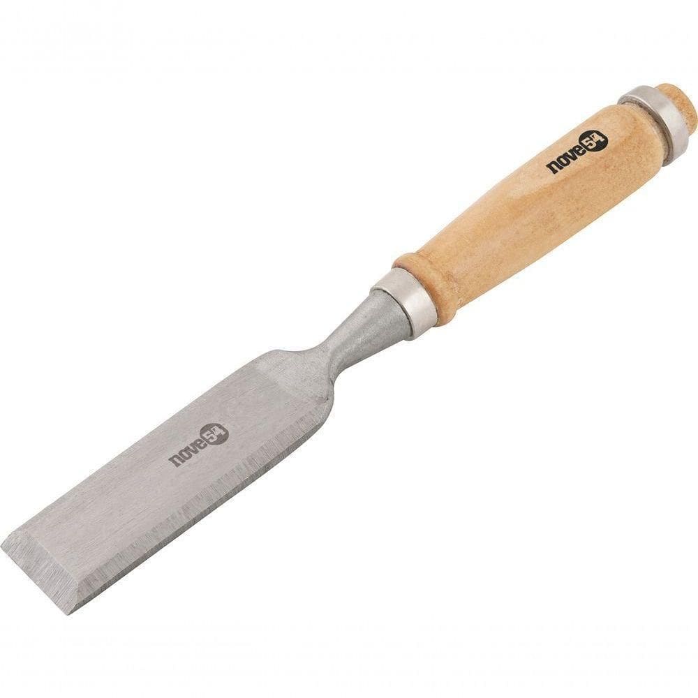 Formão Chanfrado 7-8” Aço Carbono Cabo Madeira - Nove54