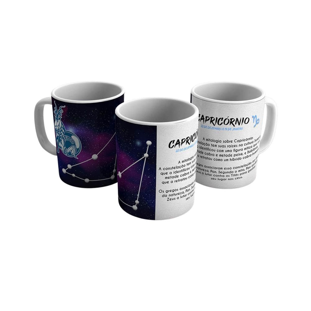 Caneca Personalizada Cerâmica Signo Capricórnio 325ml