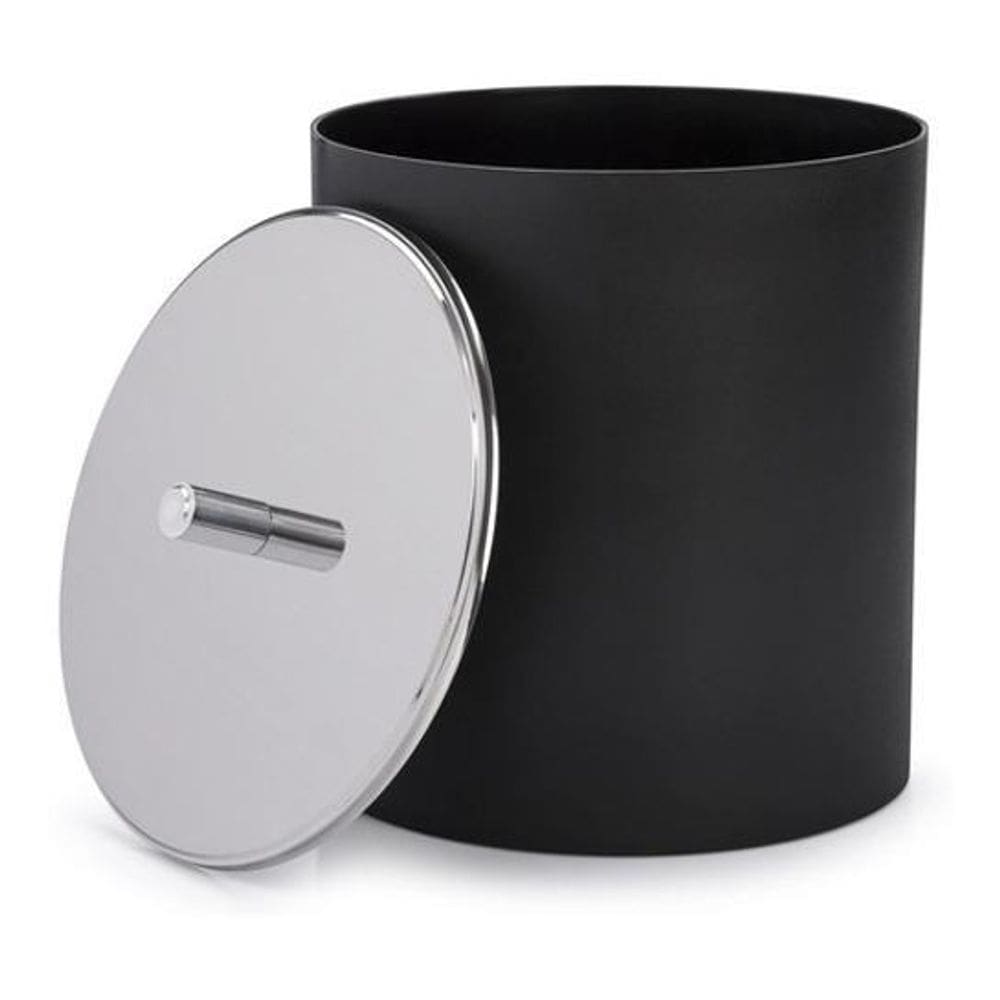 Lixeira De Banheiro - Tampa Inox - 5,4 Litros Brinox - Preto