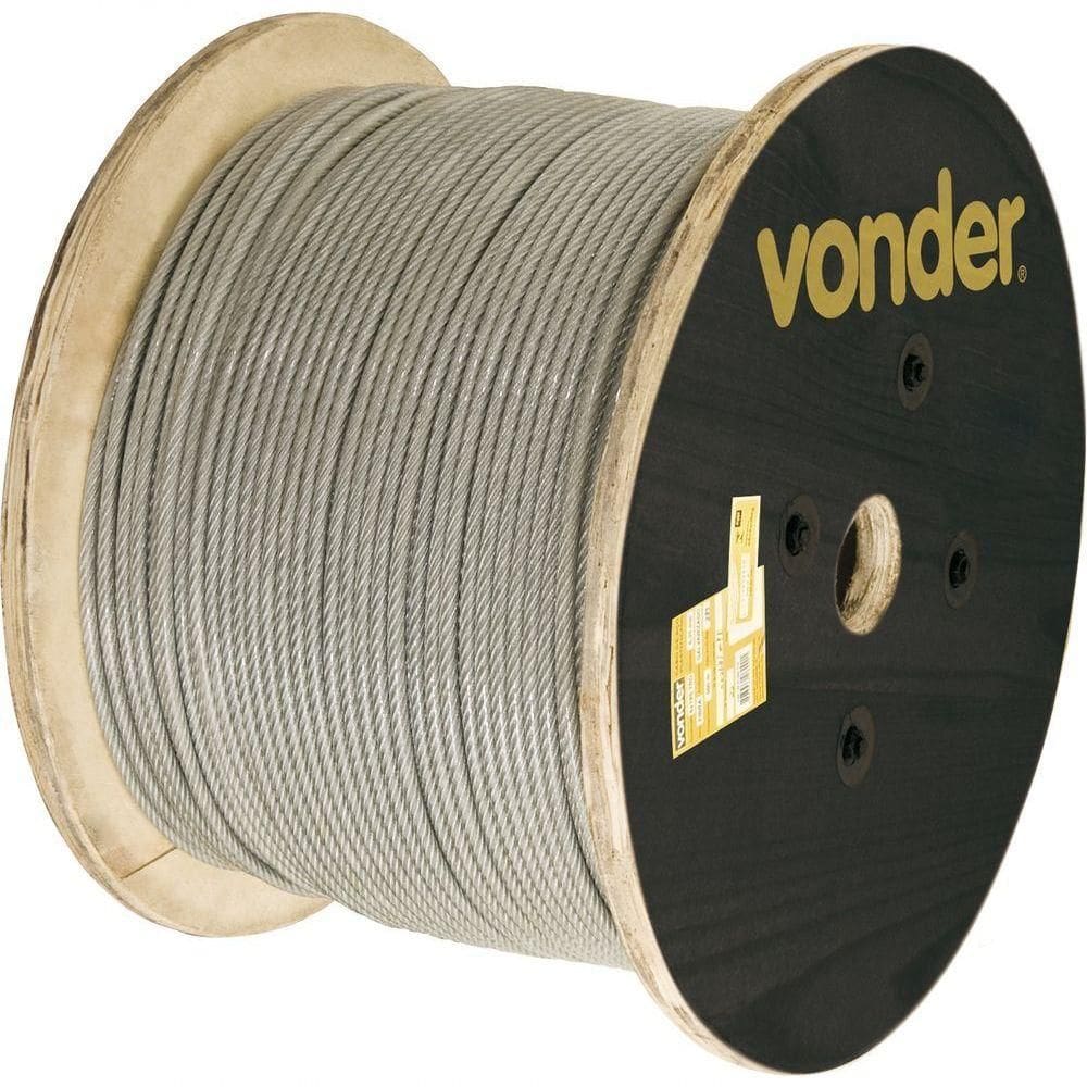 Cabo De Aço Af 1-8 Alma De Fibra 6x7 Galvanizado Plastifica