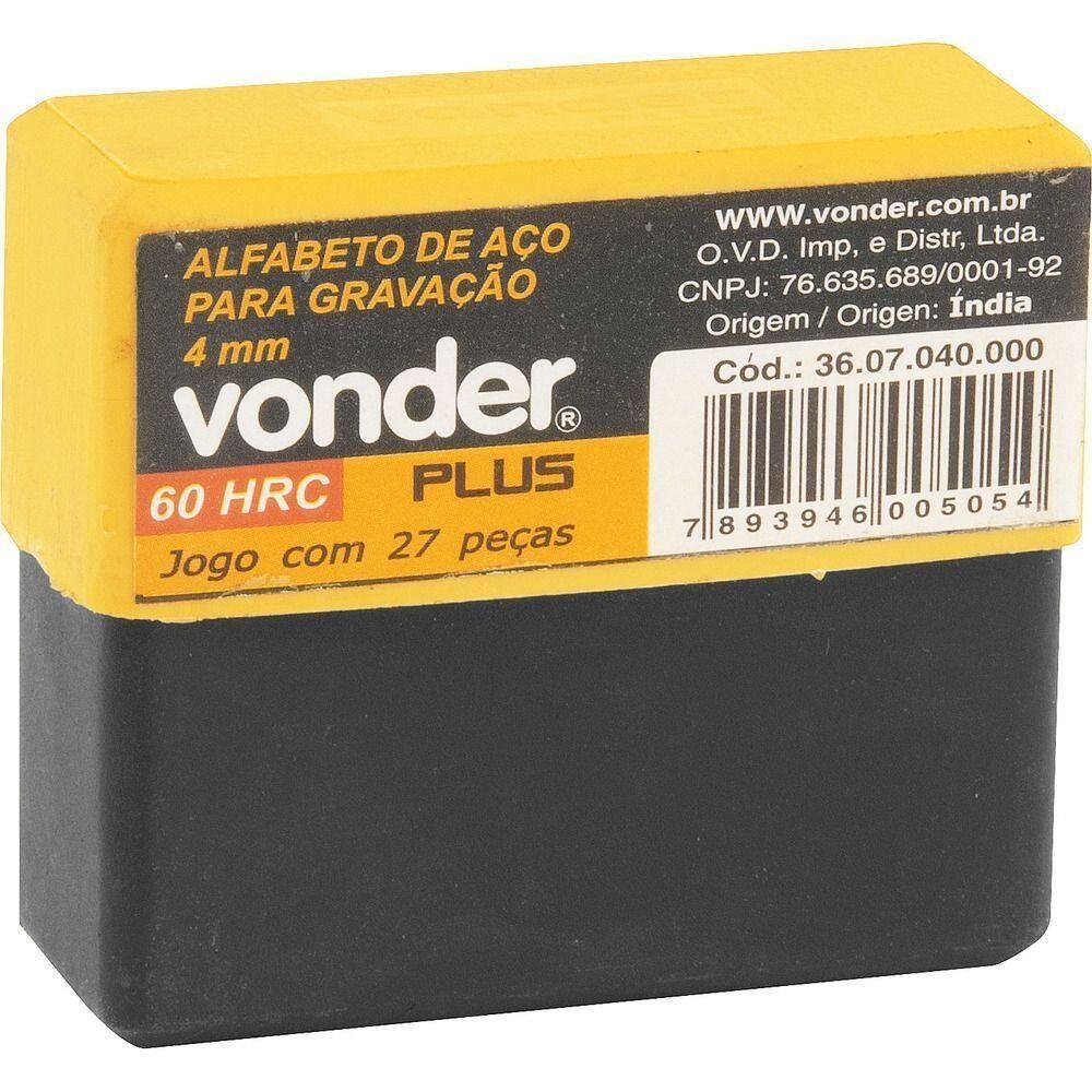 Alfabeto De Aço Punção 4mm A-z Para Gravação - Vonder Plus
