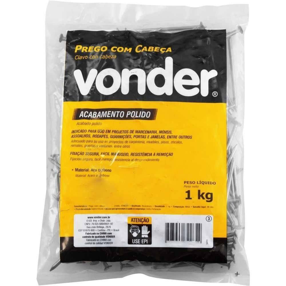 Prego Com Cabeça 19 X 27 (2,1-2 X 9) Polido 1 Kg Vonder