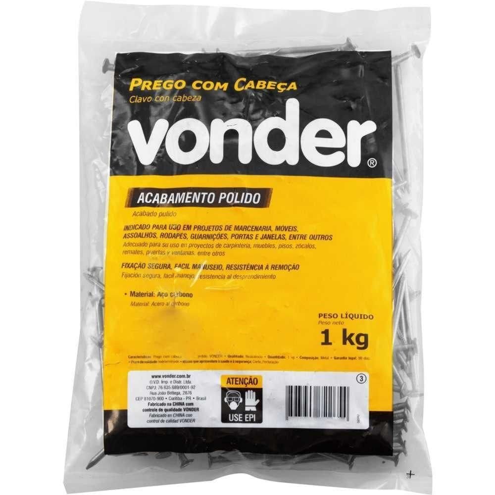 Prego Com Cabeça 16 X 24 (2,1-4 X 12) Polido 1 Kg Vonder