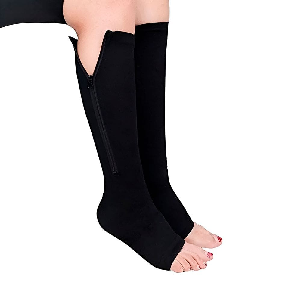 Meia Esportiva de Compressão para Panturrilha Preta L,XL