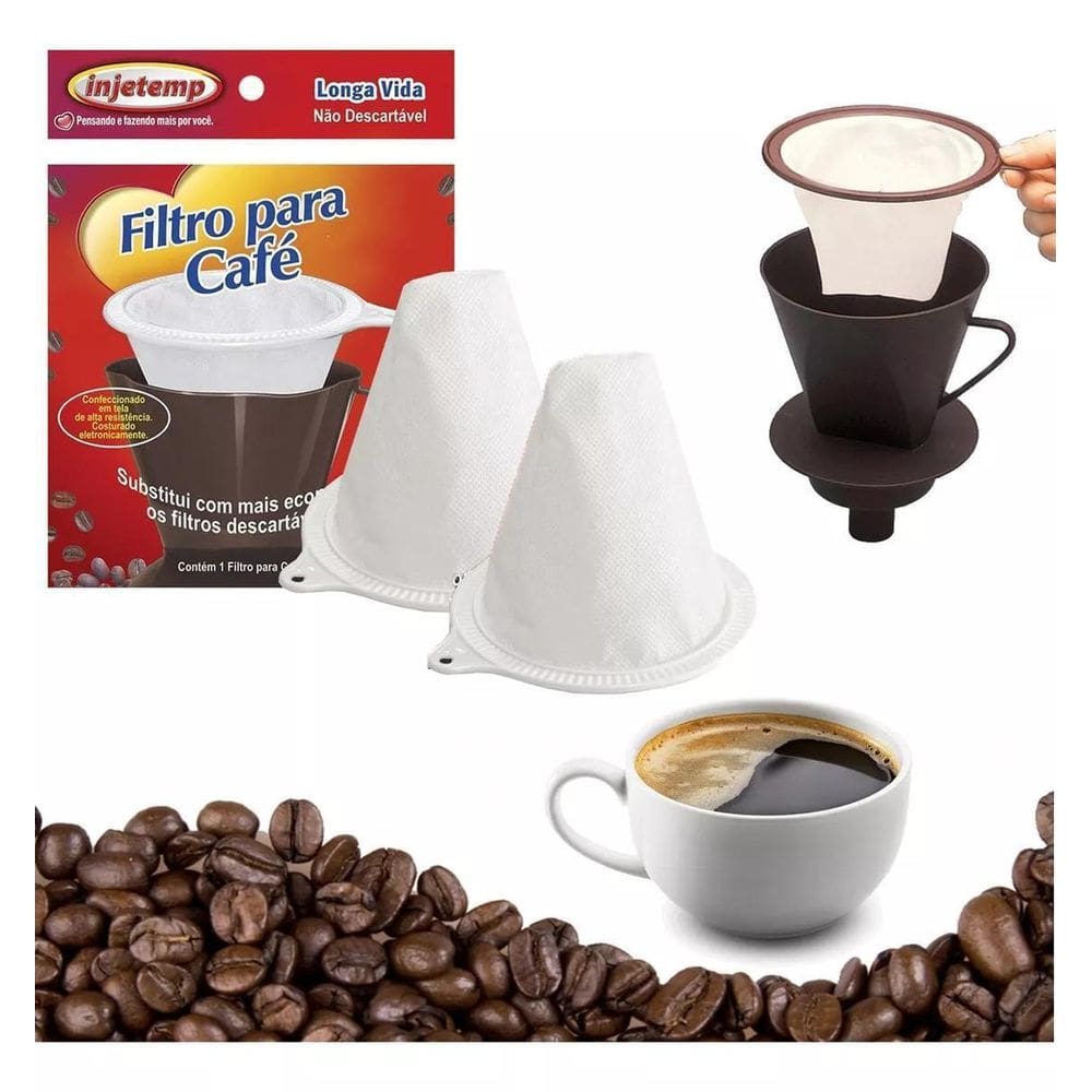 Coador Filtro Café Permanente Sem Uso De Papel 103 Kit 2 Uni