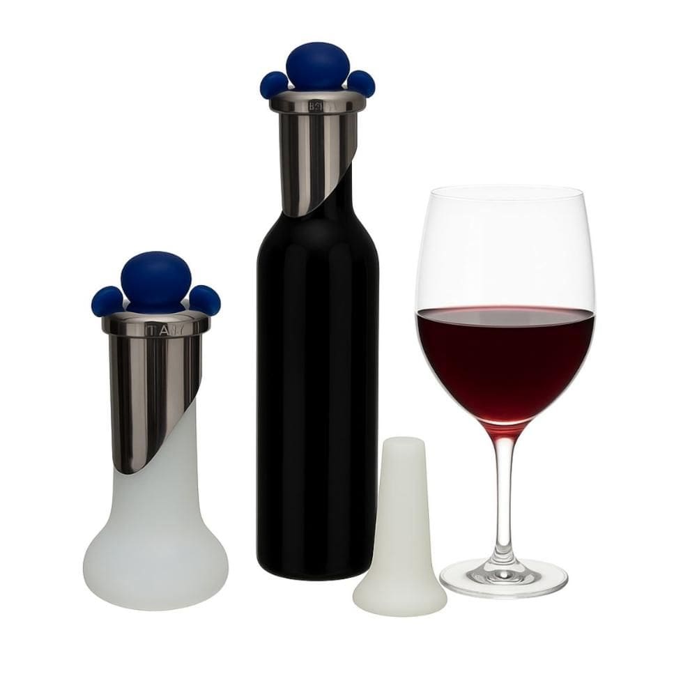 Conjunto 2 Tampas Rolha Vinho Champagne Azul Marinho Bugatti