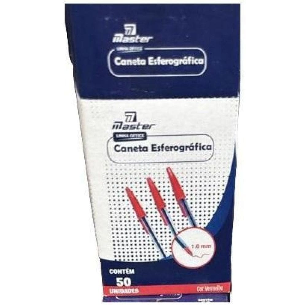 Caneta Esferográfica 1.0 Mm Vermelha Caixa 150 Unidades