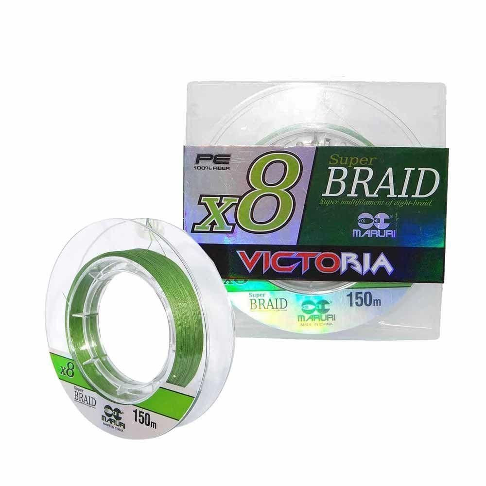 Linha Multifilamento Victoria 8 Fios 150m Verde Medida 0,40mm 55lbs