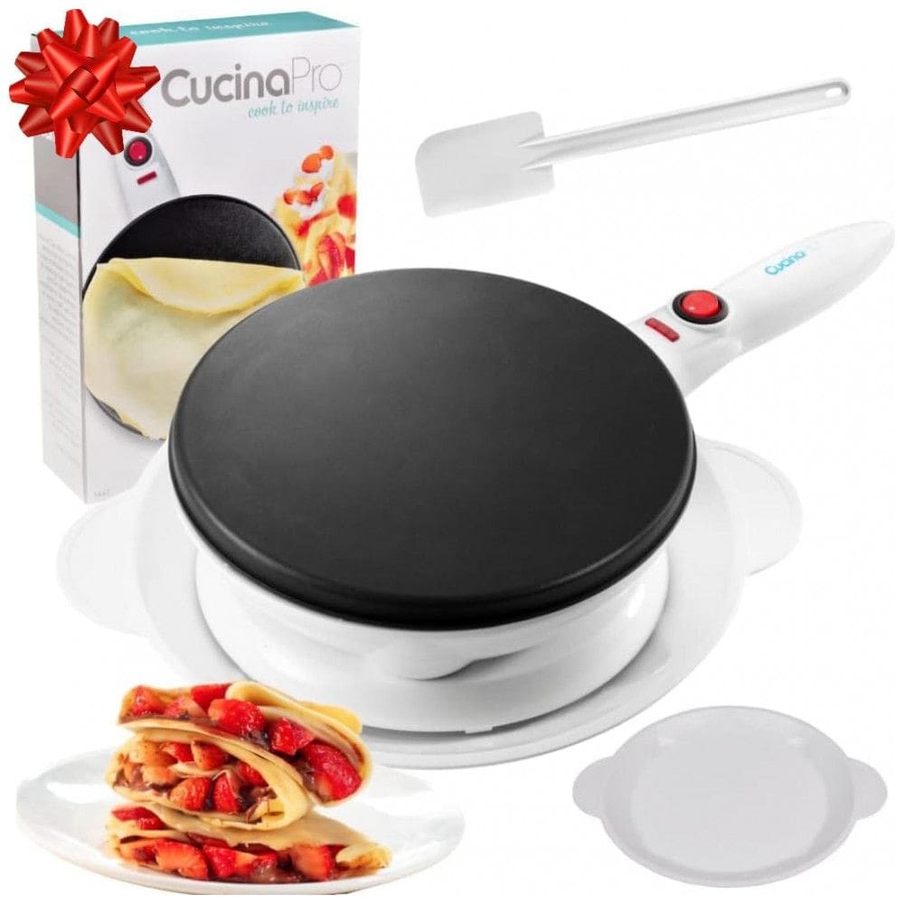 Máquina de Crepe Elétrica antiaderente, 800W, Branca, 110v, CUCINAPRO 1447, Branco