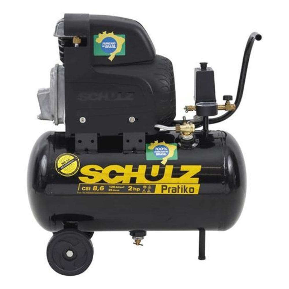 Compressor Csi 8,6 25L 120Lbs/Pol Pratiko 2Hp 220V - Schulz