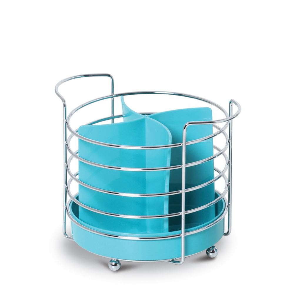 Porta Talher Organizador Redondo Azul Turquesa