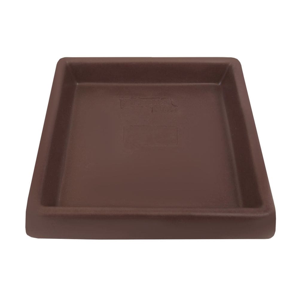 Prato Base Quadrado Vaso De Planta Polietileno 22 Cm Marrom