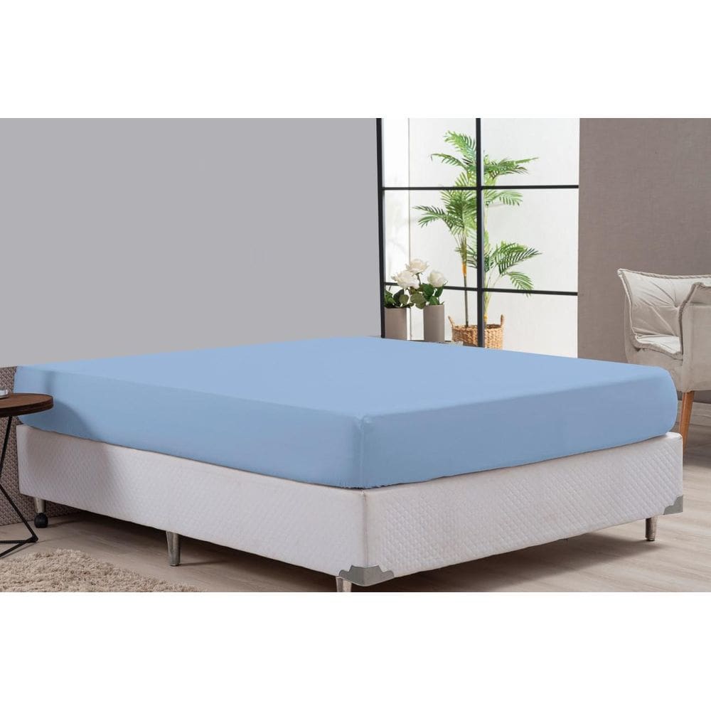 Lençol Avulso 180 Fios Percal Casal King Azul
