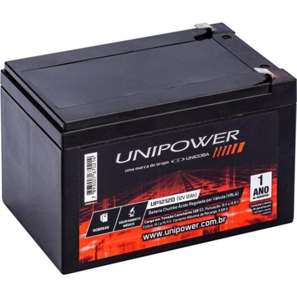 Bateria Estacionária Selada 12v 12ah Vrla Up12120 Unipower [f002]