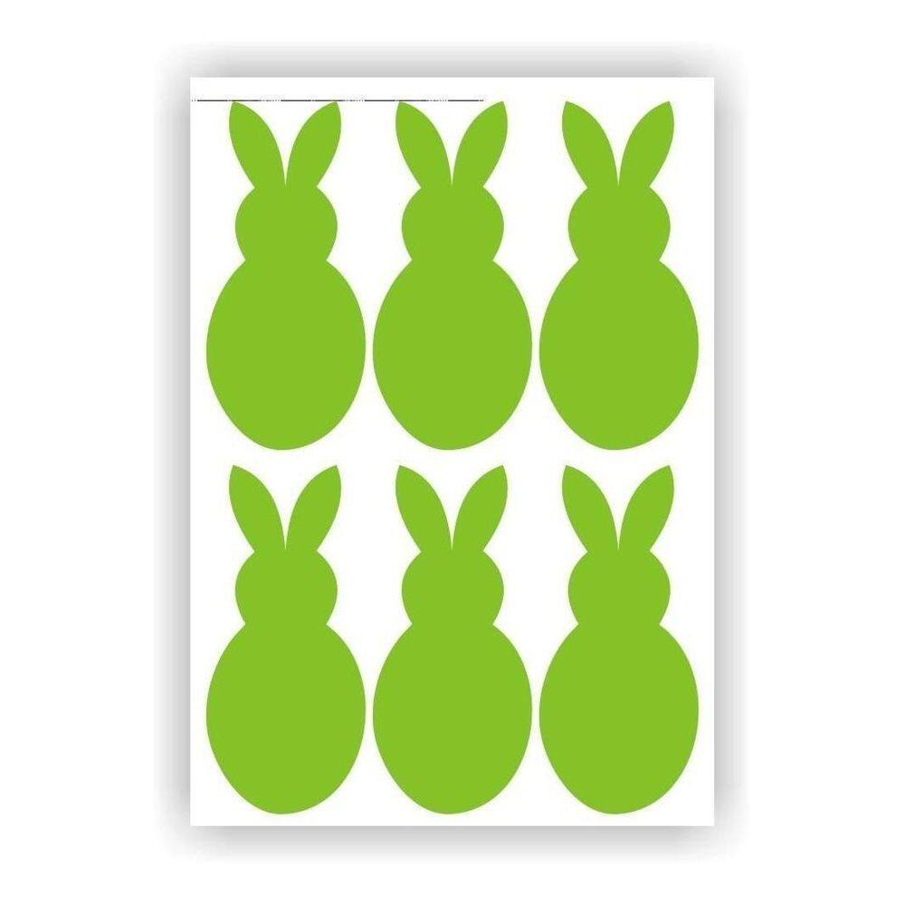 Kit 6 Adesivos Coelho Coelhinhos Pascoa Verde Claro