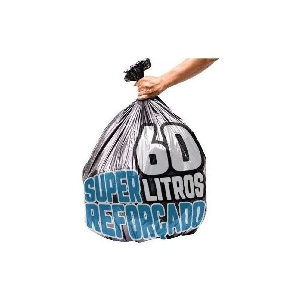 Saco De Lixo 60 Litros 100 Un Preto Super Reforçado Cor:pret