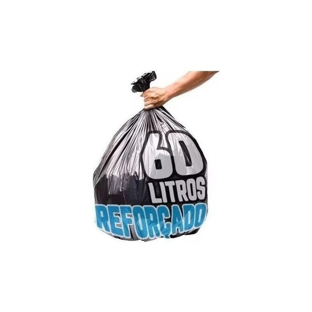 Saco De Lixo 60 Litros 100 Un Preto Reforçado Otima Qualidad