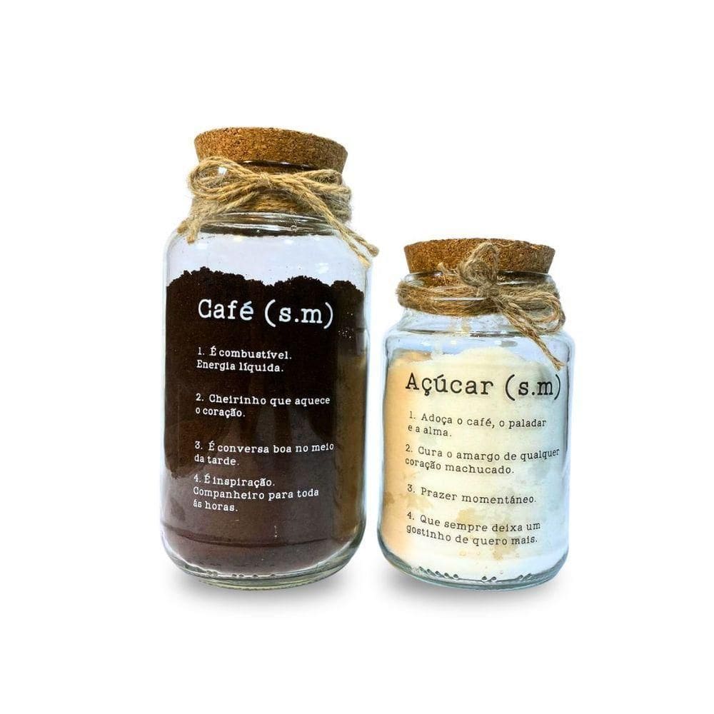Jogo 2 Pote Hermético Açúcar E Café 500ml E 750ml
