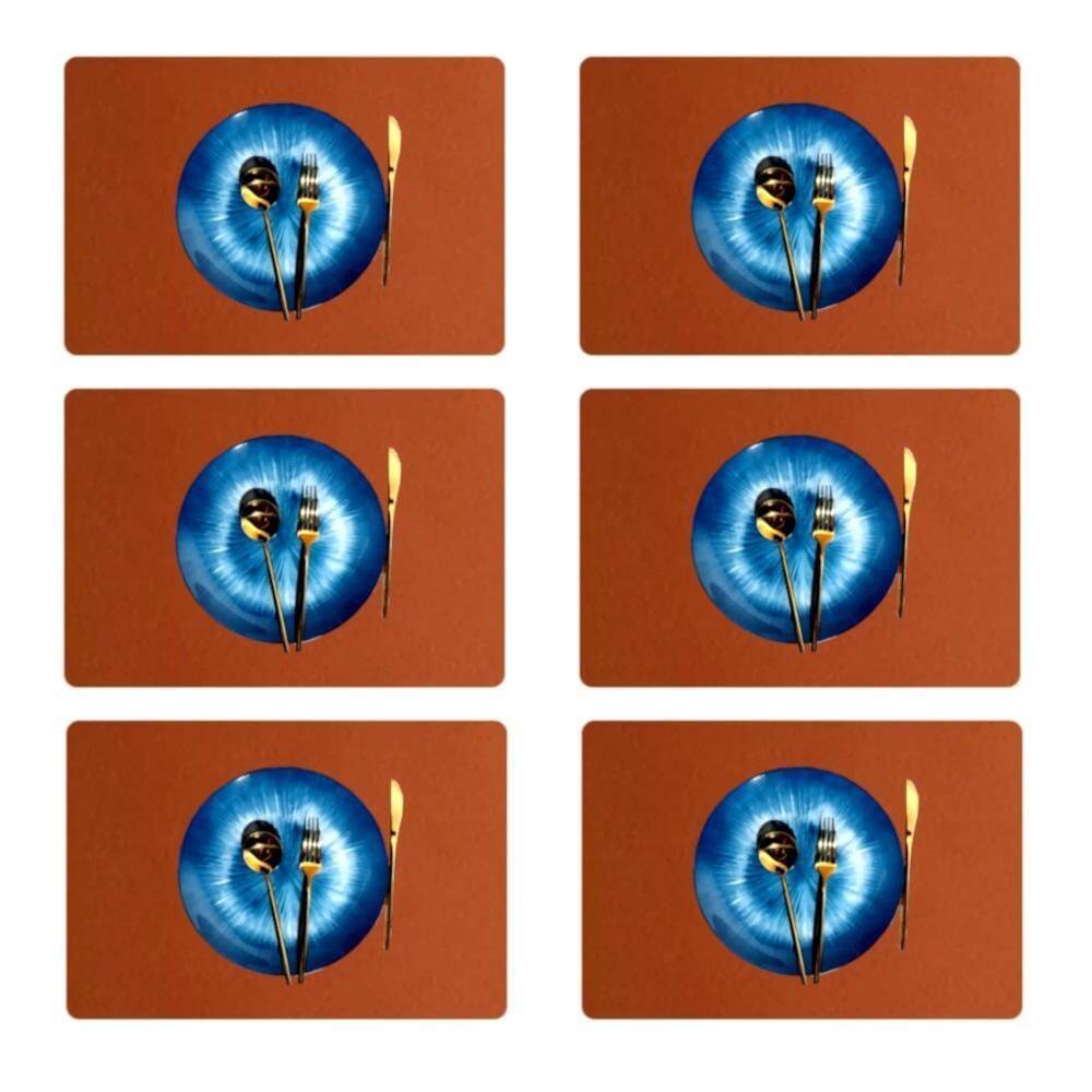 4 Jogo Americano Couro Impermeável Limpa Facil Para Mesa