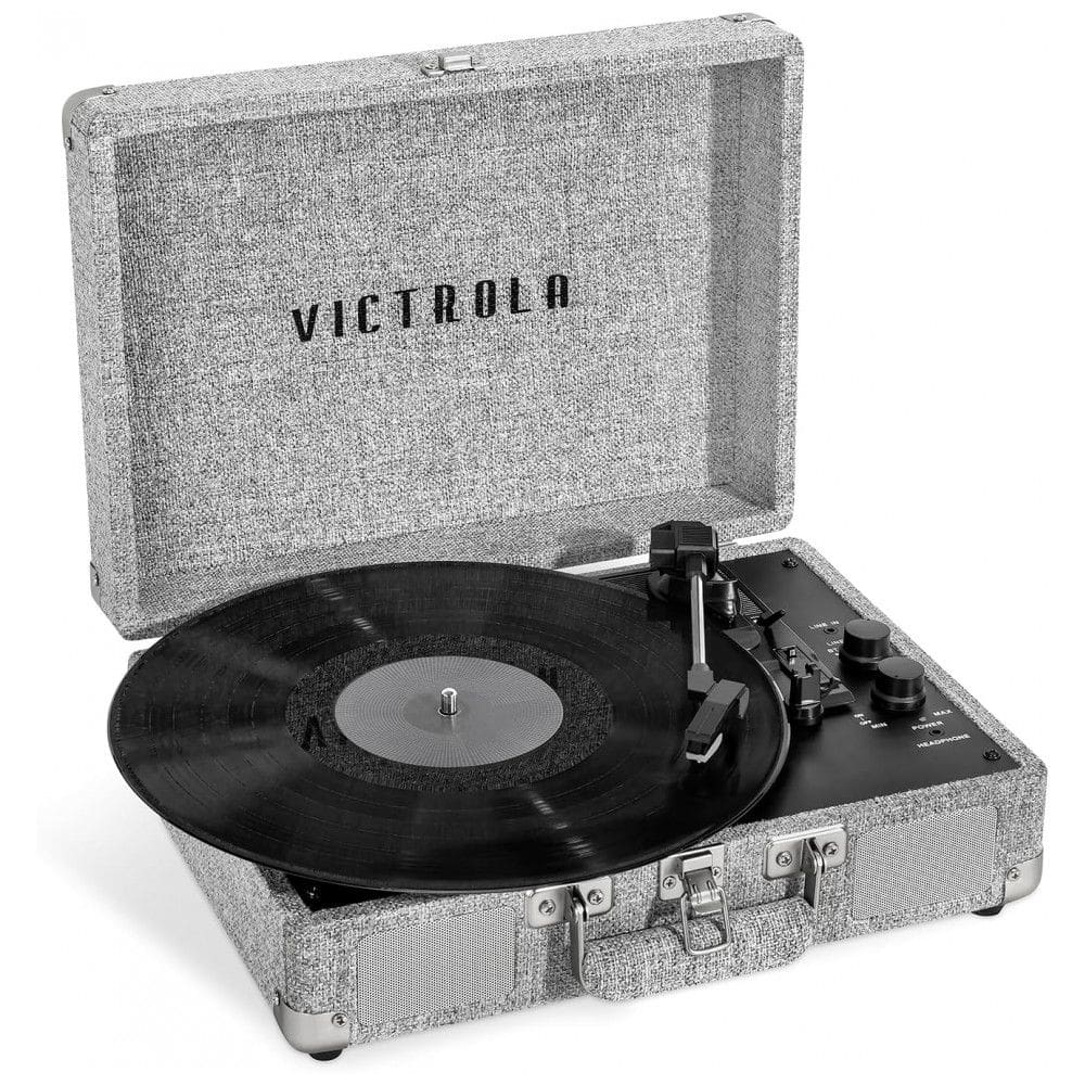 Toca-discos Portátil Victrola Journey Signature 3313, 45 78 RPM com Maleta de Vinil, Conectividade Bluetooth, Alto-falantes Integrados