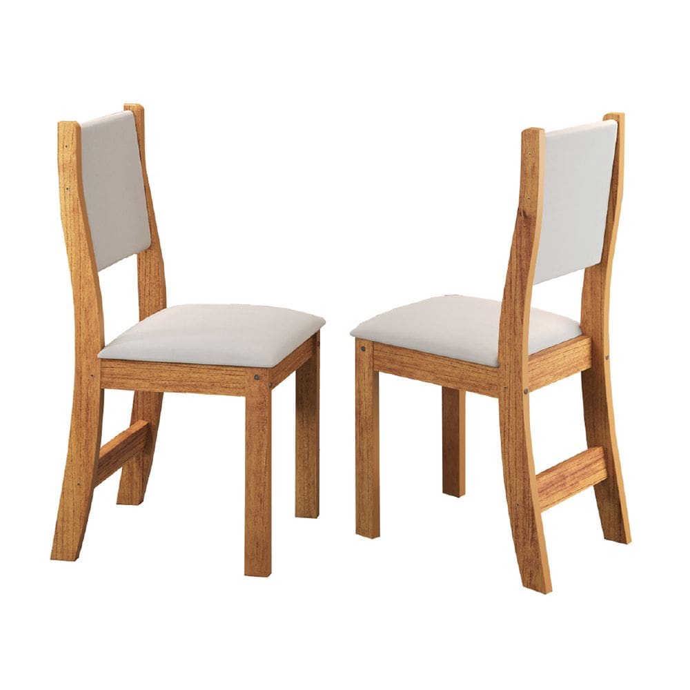 Conjunto com 2 Cadeiras Estofadas Veludo Sone Sala de Jantar Viero