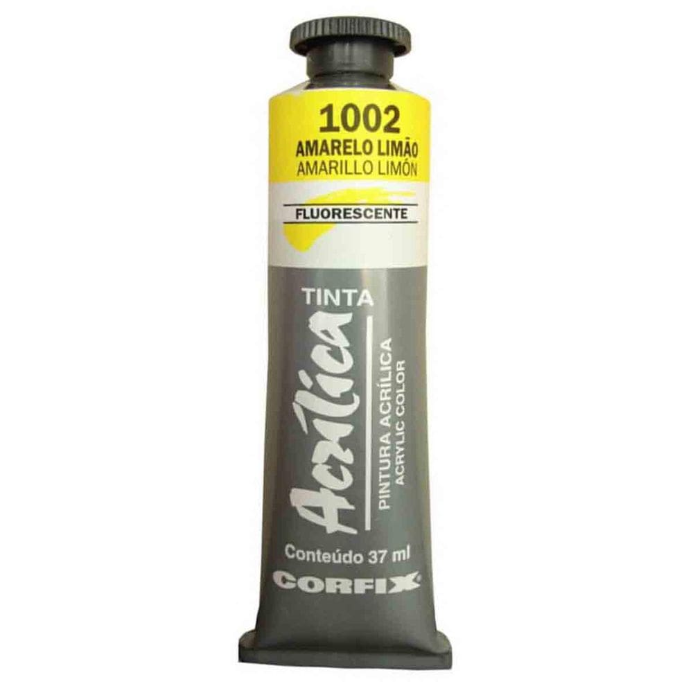 Tinta Acrílica Corfix Fluorescente 1002 Amarelo Limão 37Ml