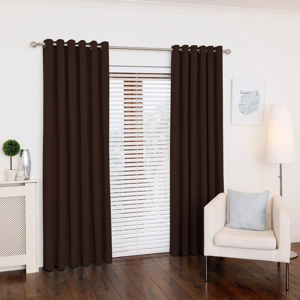 Cortina Tecido Oxford Marrom 300X230 Sala/Quarto Fabritex Enxovais